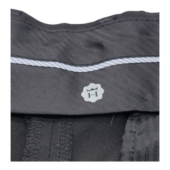 Haggar Pants Mens 32x30 Black Stria Classic Fit Pleated Expandable Waistband - Picture 4 of 11